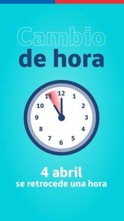 SEREMI DE ENERGÍA DE LOS LAGOS RECUERDA CAMBIO DE HORA ESTE SÁBADO 04 DE ABRIL